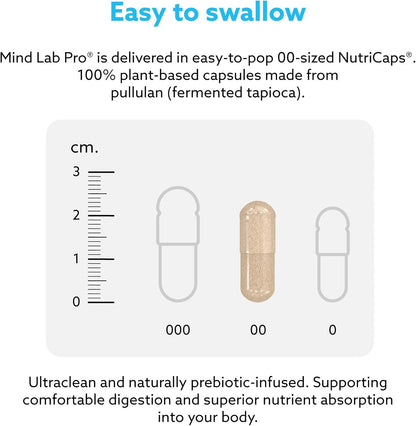 Mind Lab Pro® MLP® v4 Universal Nootropic™ Brain Booster Supplement for Focus, Memory, Clarity, Energy - 60-Count - Plant-Based, Naturally Sourced Memory Vitamins for Better Brain Health